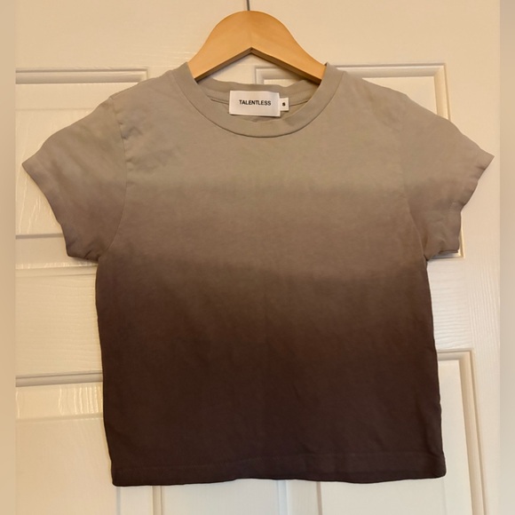 TALENTLESS Tops - Talentless Ombre Shoer Brown Crop Tee Shirt  ✨Sz XS/S